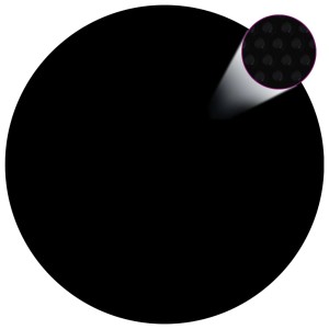 Schwarze furnicato Poolabdeckung, 356 cm Durchmesser, aus PE-Material mit Luftpolstern.