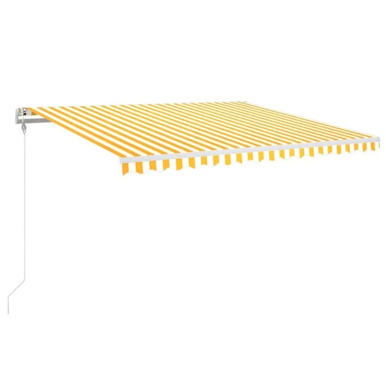 vidaXL Automatische Markise mit LED & Windsensor 400x350 Gelb/Weiß 3068993