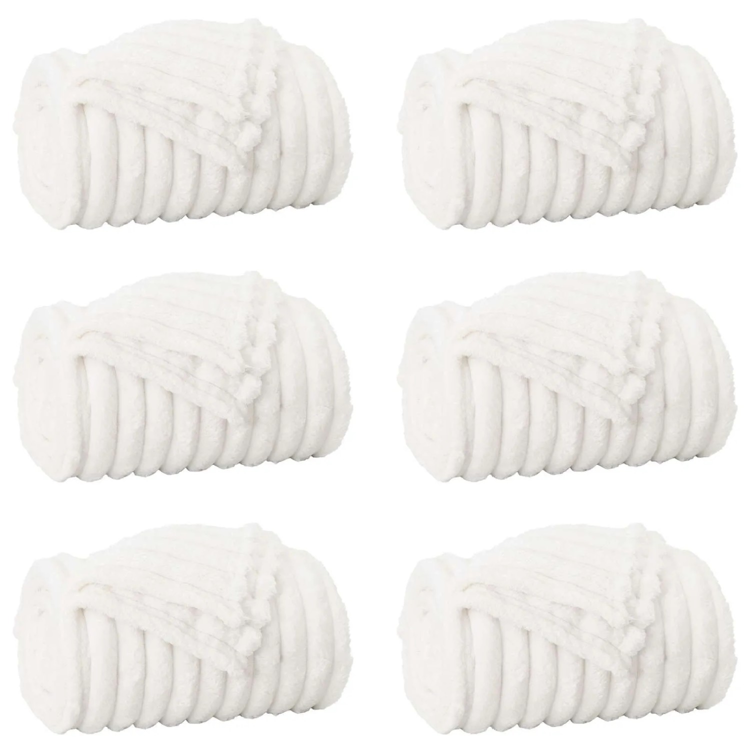 vidaXL Wohndecken 6 Stück Weiß 240 x 220 cm Fleece 42016891