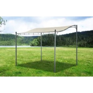 Jet-Line Pavillon Lagos, 2,5x3m, anthrazit/beige, mit Alu-Gestell und wasserabweisender Überdachung.