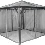 Sojag Pavillon Verona 10x10 Anthrazit mit Moskitonetz und Aluminiumrahmen.