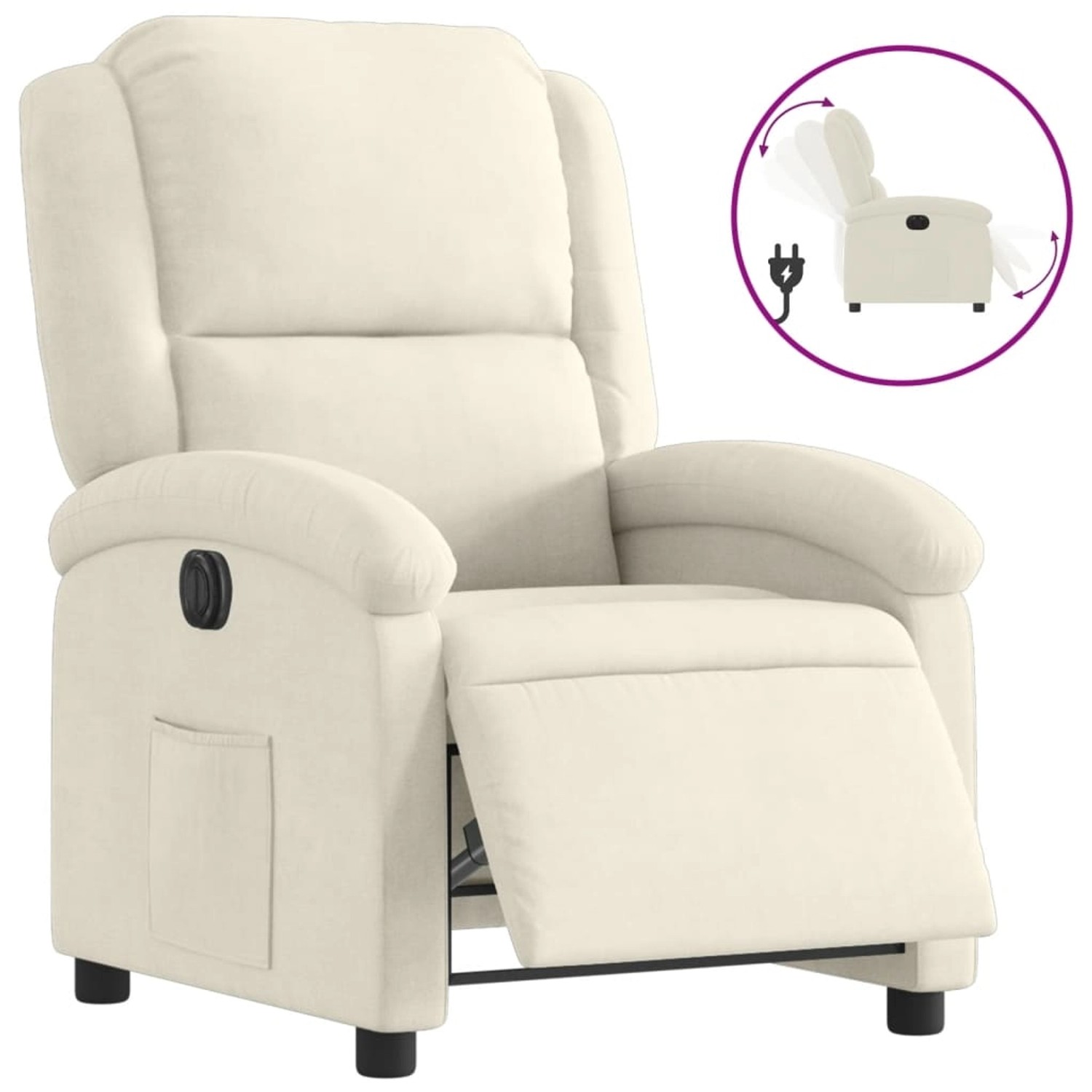 vidaXL Relaxsessel Elektrisch Creme Samt 3204287 günstig online kaufen