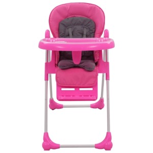 vidaXL Baby-Hochstuhl Rosa und Grau 10186