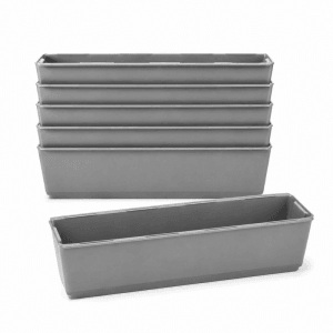 BigDean 6er Set Paletten Blumenkästen Einsatz mit Hängesystem zum Einhängen 37cm Grau Pflanzkasten für Europalette Balkonkasten Blumentopf