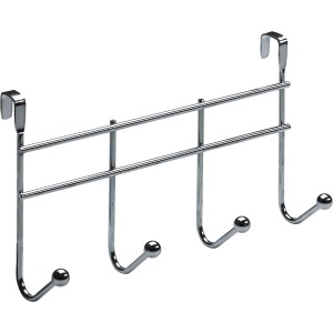 Verchromte Hettich Türgarderobe mit 4 Haken zum Einhängen an der Tür.