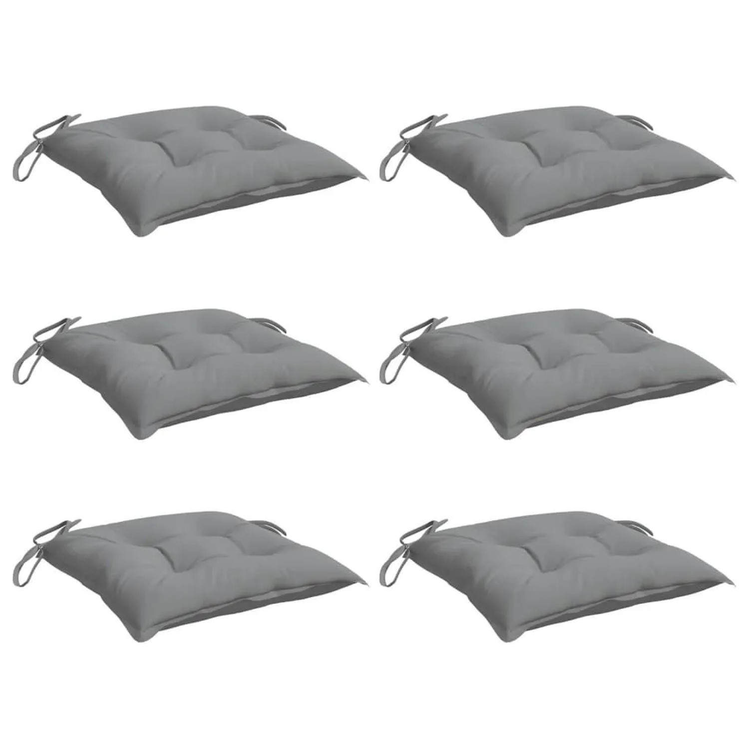 vidaXL Stuhlkissen 6 Stk Grau 40x40x7 cm Oxford-Gewebe 361455 günstig online kaufen