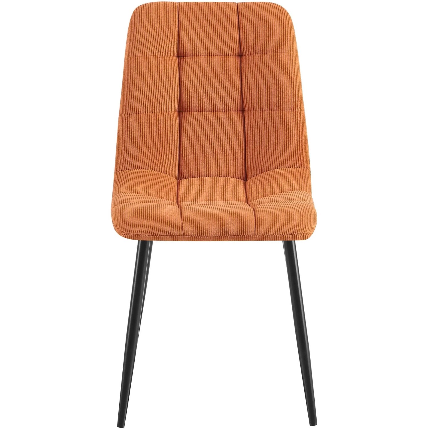 DELUKE 2er Set Esszimmerstuhl FANOR Cord Orange 45x55x84cm Essstühle Esszimmerstühle Küchenstühle Wohnzimmerstühle