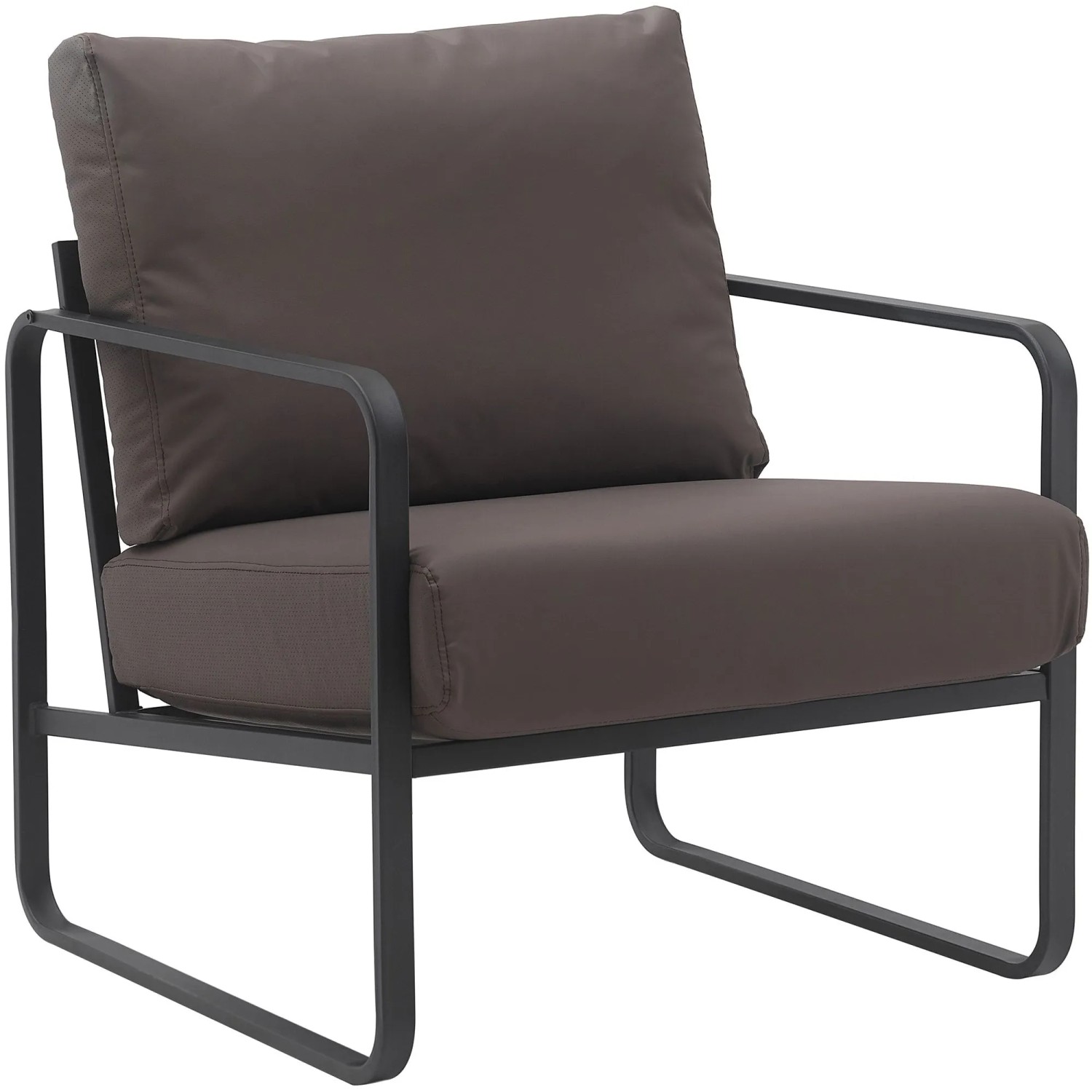 DELUKE Lounger Sessel JAKART Kunstleder Braun 70x74x82cm Loungesessel Wohnzimmer Bequem Clubsessel Sessel Hotel