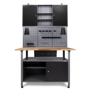 Ondis24 Werkbank Set Klaus mit Schrank und Lochwand für die Werkstatteinrichtung.