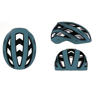 Fischer Urban Plus Chicago Fahrradhelm, Größe L/XL, in Blau, verschiedene Ansichten.