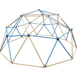 Home Deluxe Klettergerüst Matti, blau-bronze, für den Garten. Spielturm aus Stahlrohr.