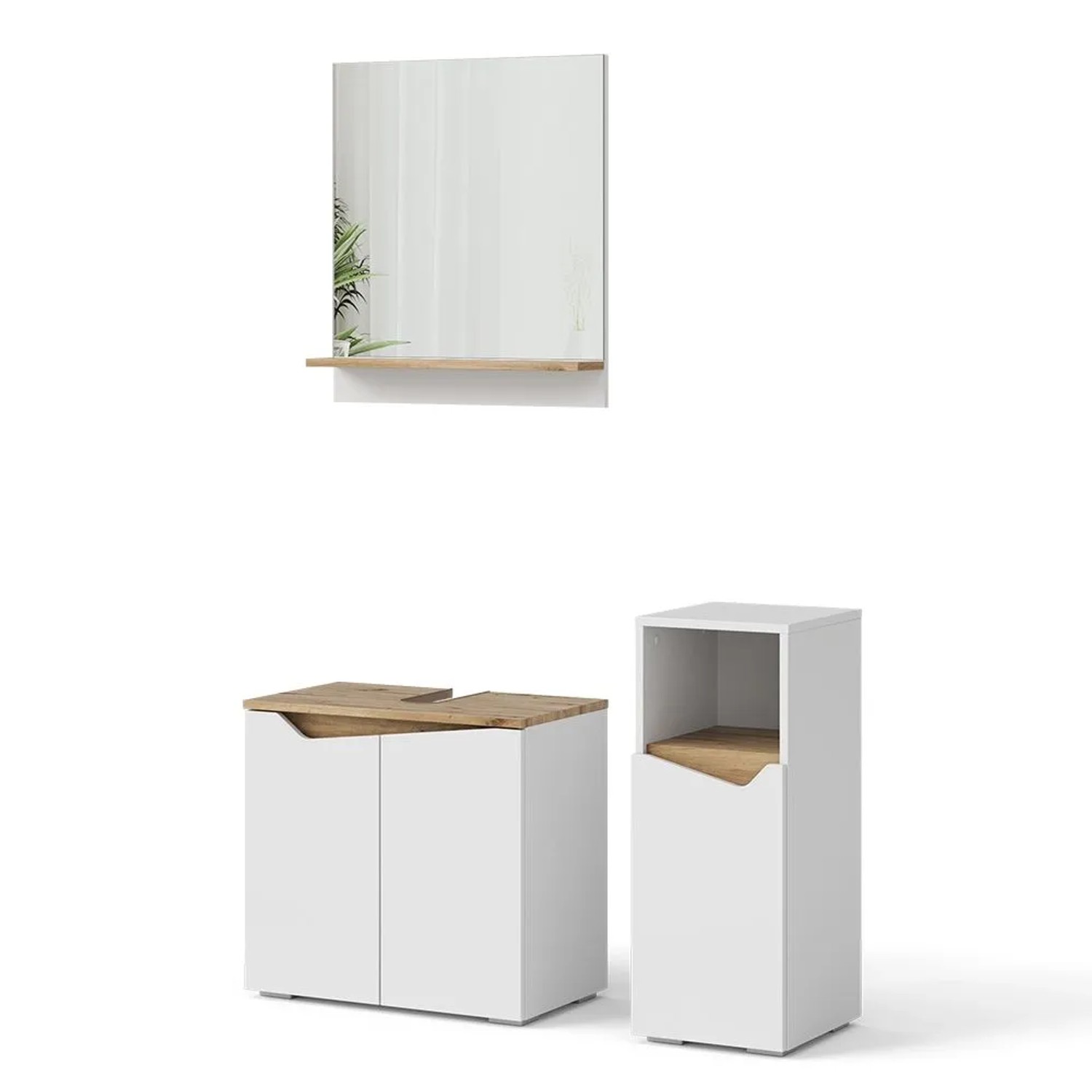 Vicco Badmöbel-Set Marelle Weiß/Artisan-Eiche 60 x 58 3-teilig