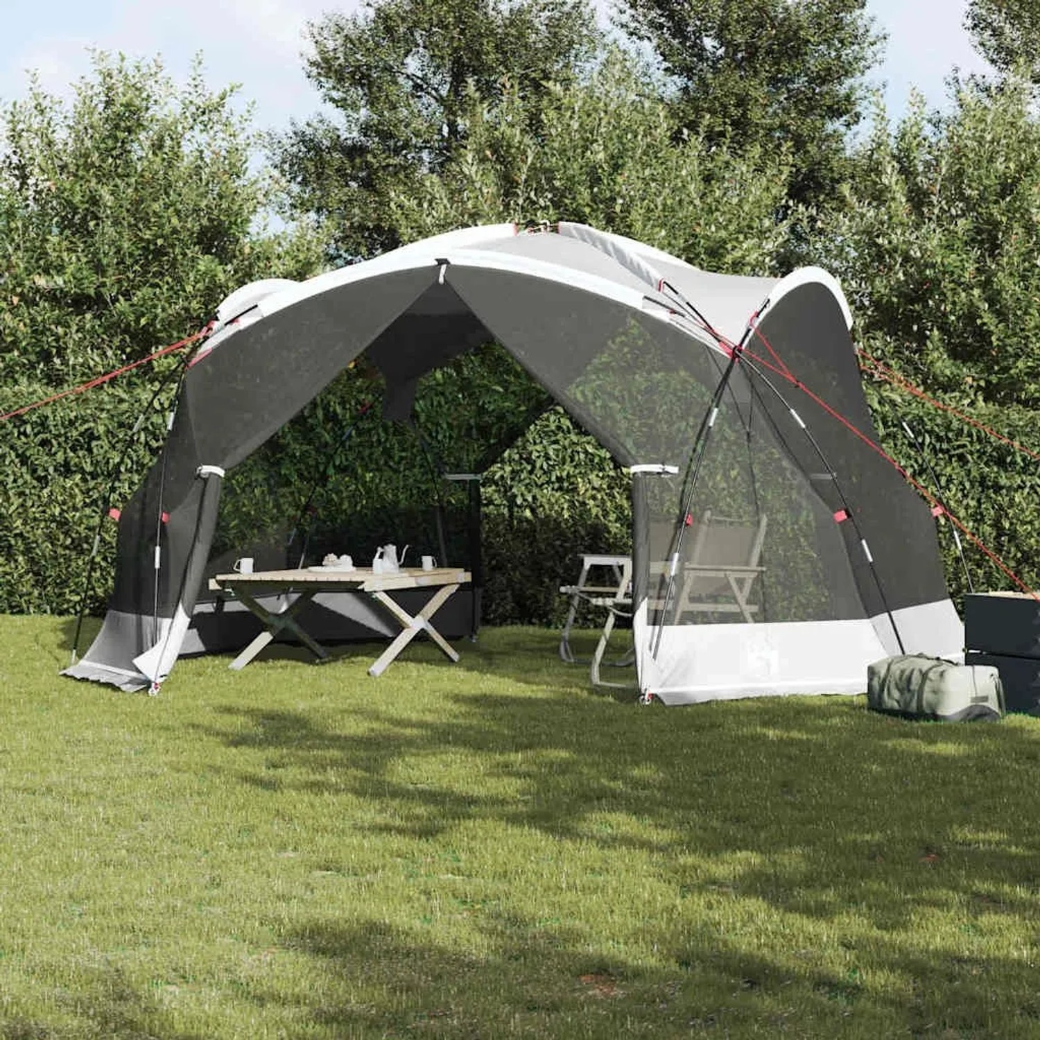vidaXL Zelte mit Dach Grau 434 x 434 x 230 cm Polyester 4100696_2