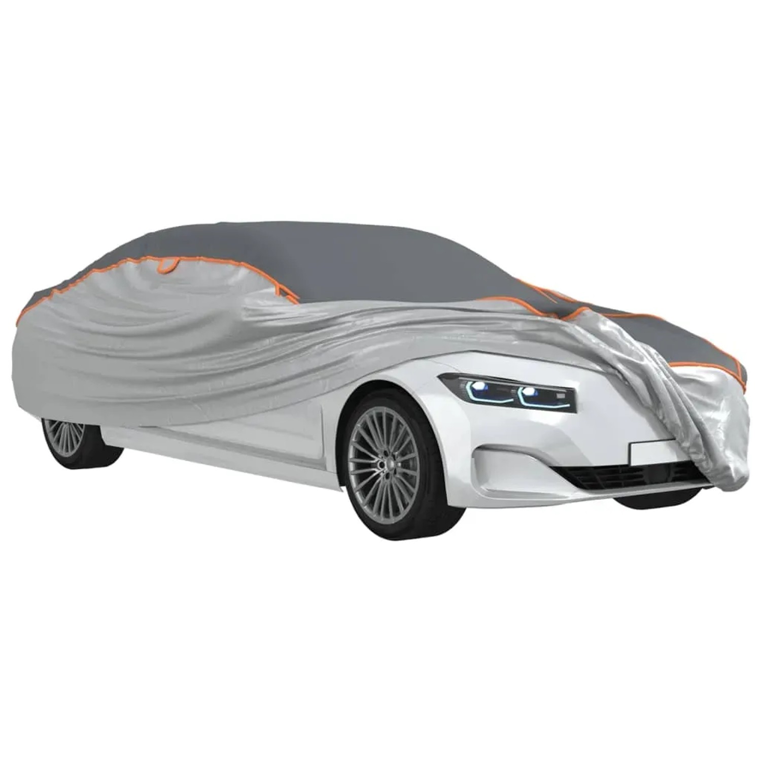 Grau-silberne Autoabdeckung XL für Limousine, Hagelschutz, vidaXL.