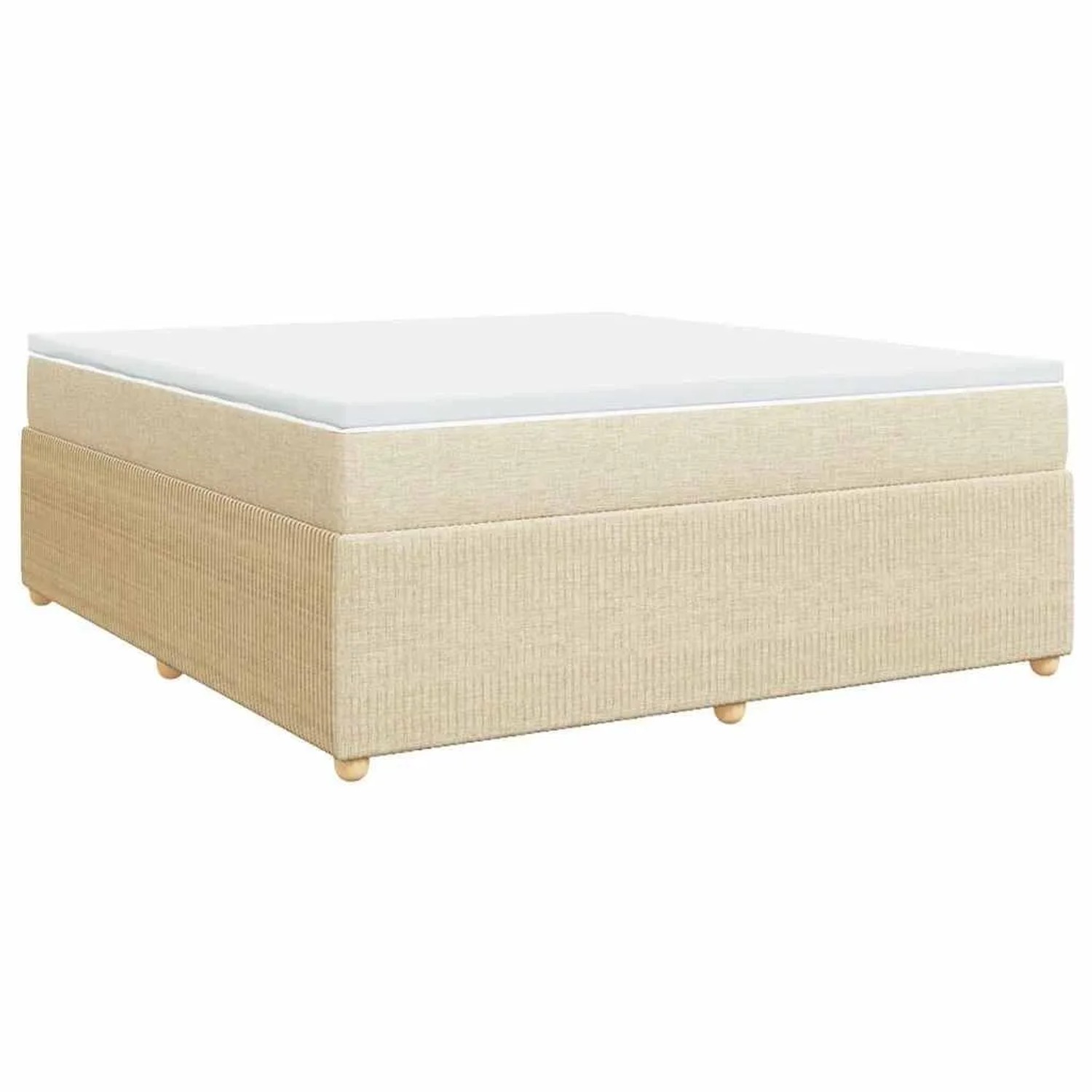 vidaXL Boxspringbett mit Matratze Creme 180x200 cm Stoff 3285593