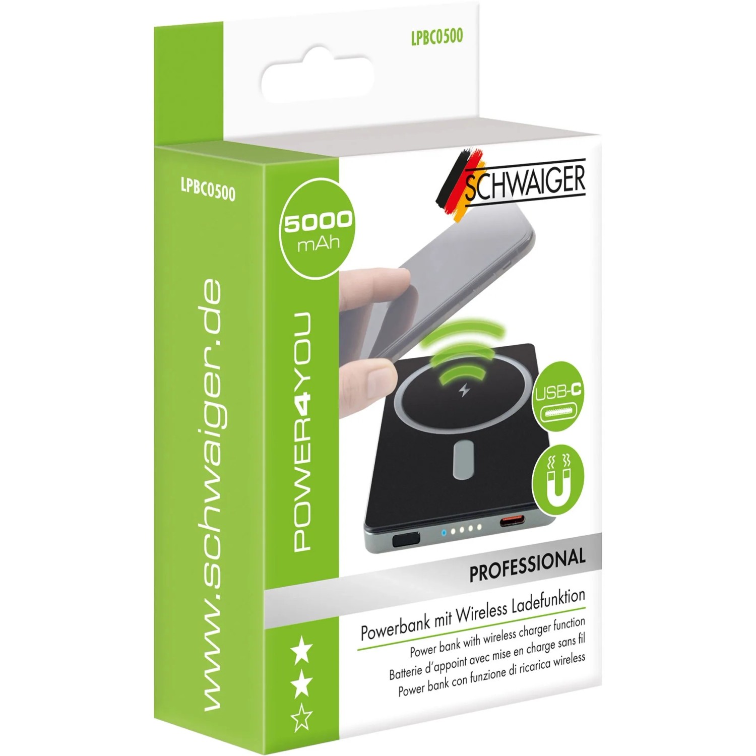 Schwaiger Powerbank LPBC0500 Schwarz 5.000 mAh