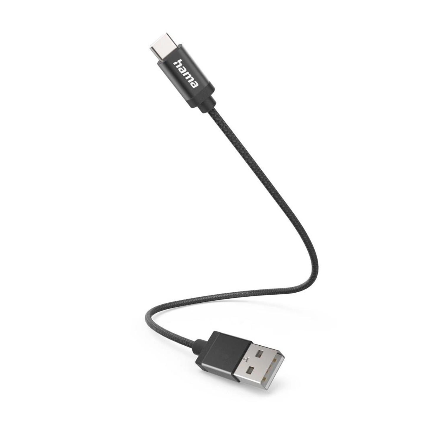 Thumbnail - Hama Ladekabel USB-A - USB-C 02 m Nylon Schwarz