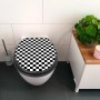 Banjado WC-Sitz Anthrazit mit Karo Schwarz Motiv, Absenkautomatik und Soft Close Funktion.
