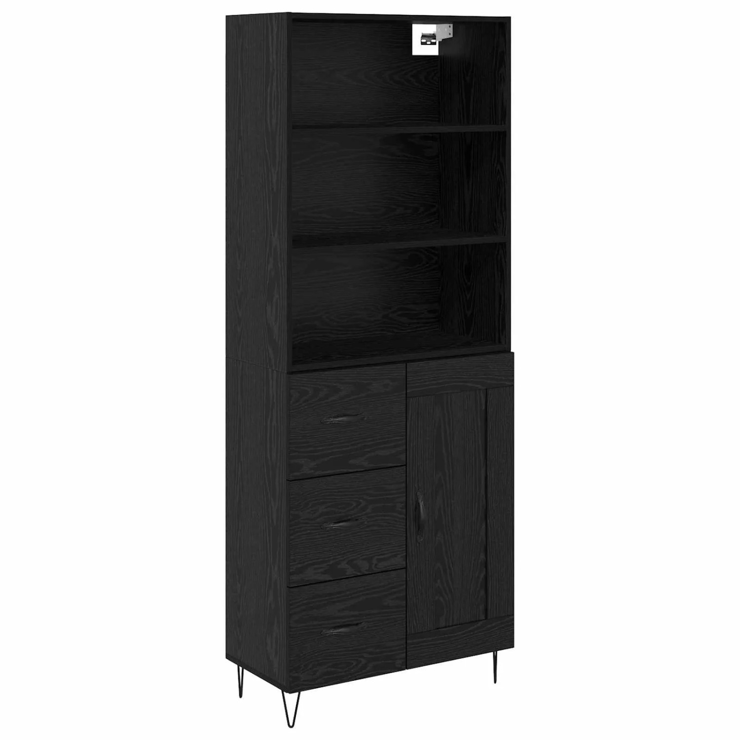 vidaXL Highboard 2-Tlg Schwarz Eichen-Optik Holzwerkstoff 3416107 günstig online kaufen