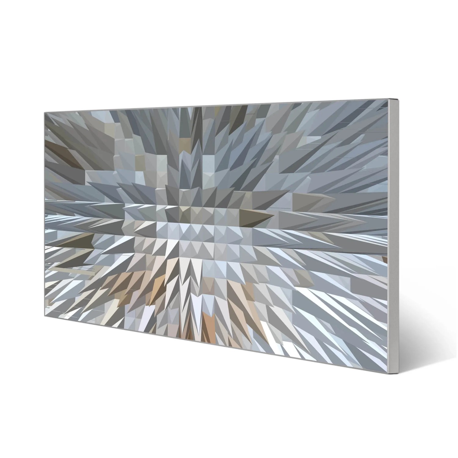 Silberne Magnettafel 78x37cm mit Dornen-Motiv als Wanddekoration.