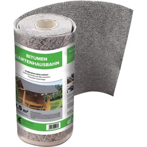 Rolle Bitumen-Gartenhausbahn, kalt-selbstklebend, silbergrau, 2,5 m².