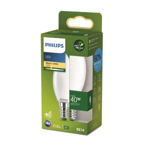 Philips LED E14 Kerzenlampe, 2,3W, matt, warmweiß. Energiesparende LED Leuchte für stimmungsvolles Licht.