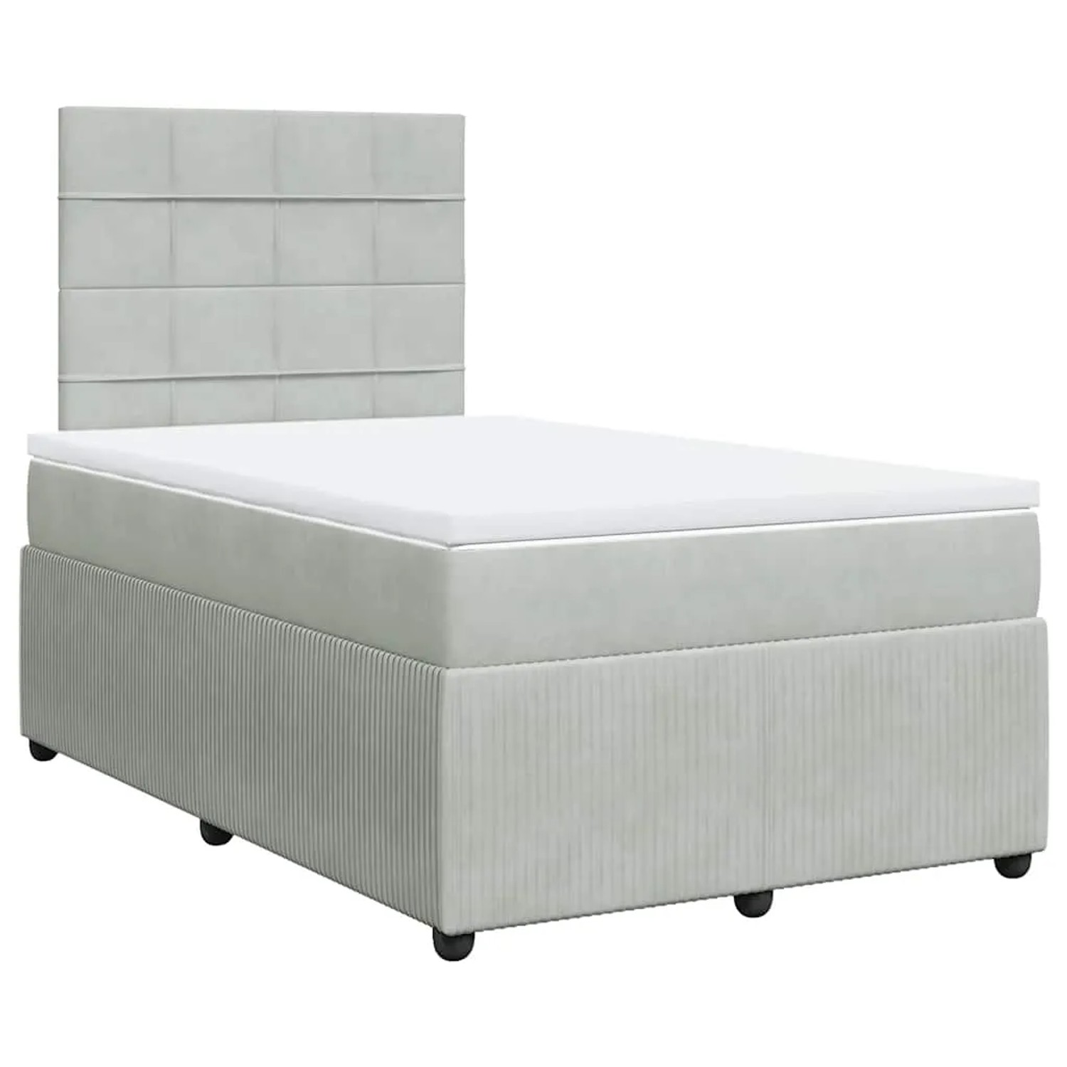 vidaXL Boxspringbett mit Matratze Hellgrau 120x200 cm Samt 3292310 günstig online kaufen