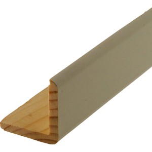 Winkelleiste aus Kiefer, weiß lackiert, 33x19x2400 mm, für harmonische Abschlüsse.