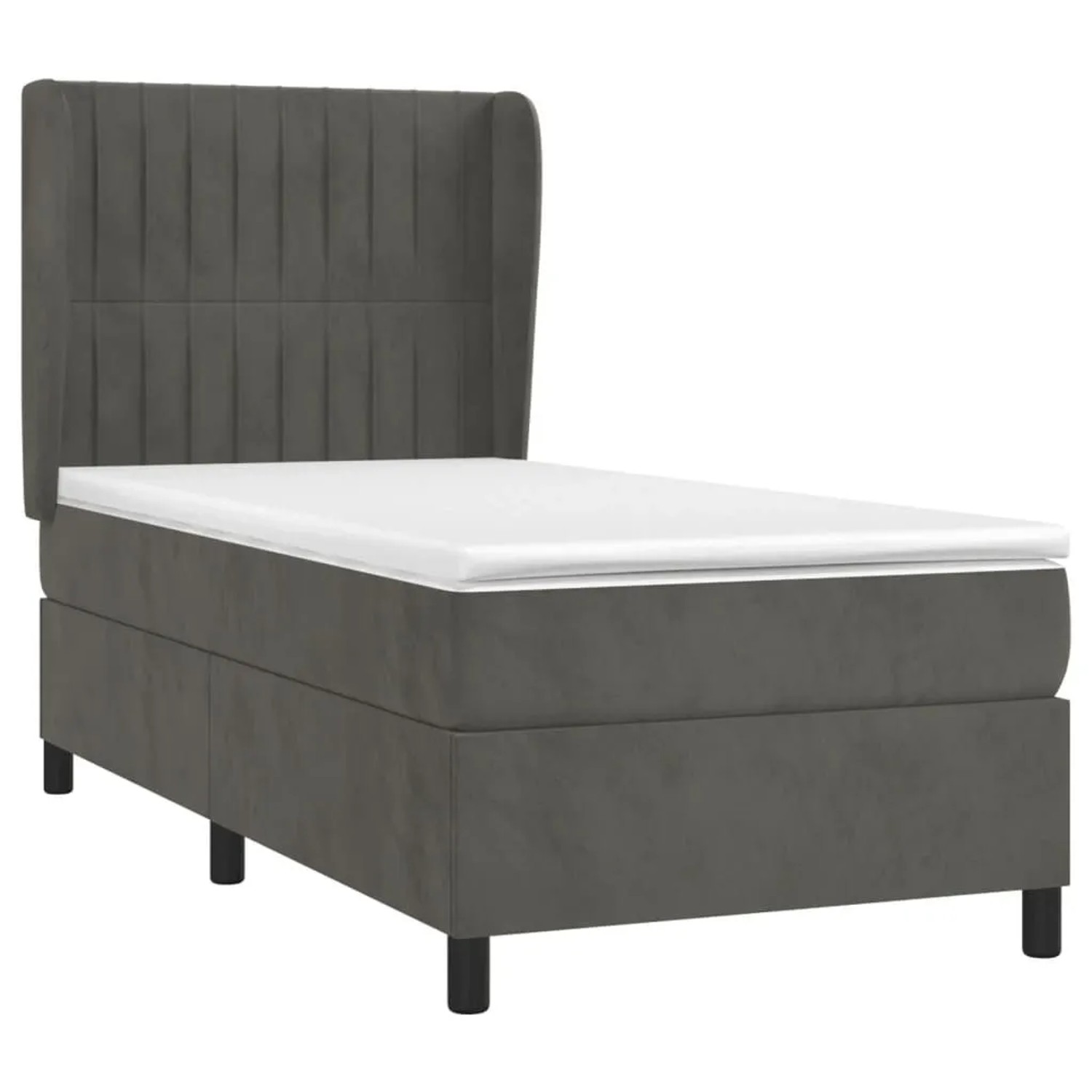 vidaXL Boxspringbett mit Matratze Dunkelgrau 90x190 cm Samt 3129304 günstig online kaufen