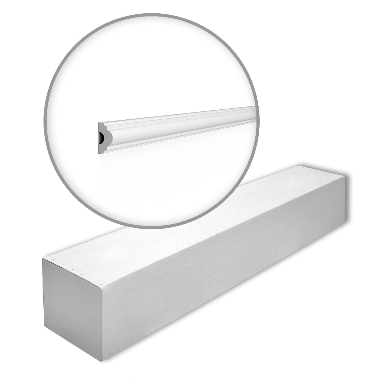 NOEL & MARQUET NMC WL7-Box WALLSTYL Wandleisten 1 Karton Set mit 50 Stuckleisten 100 m Weiß