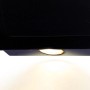 Detailaufnahme: Schwarze PKM Dunstabzugshaube 9039X, kopffrei, 60 cm, mit LED-Beleuchtung.