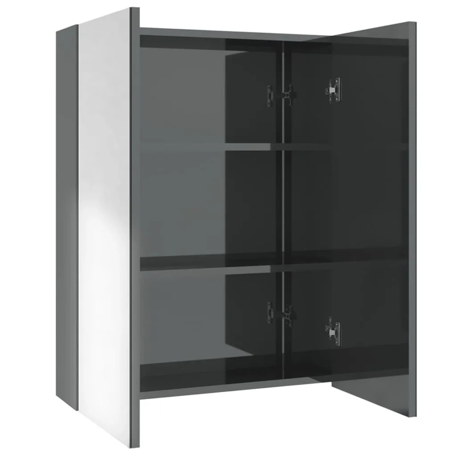 vidaXL Bad-Spiegelschrank 60x15x75 cm MDF Glänzendes Grau 331526