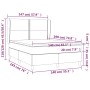 vidaXL Boxspringbett hellgrau, 140x190 cm, Stoffbett mit Matratze und Kopfteil.