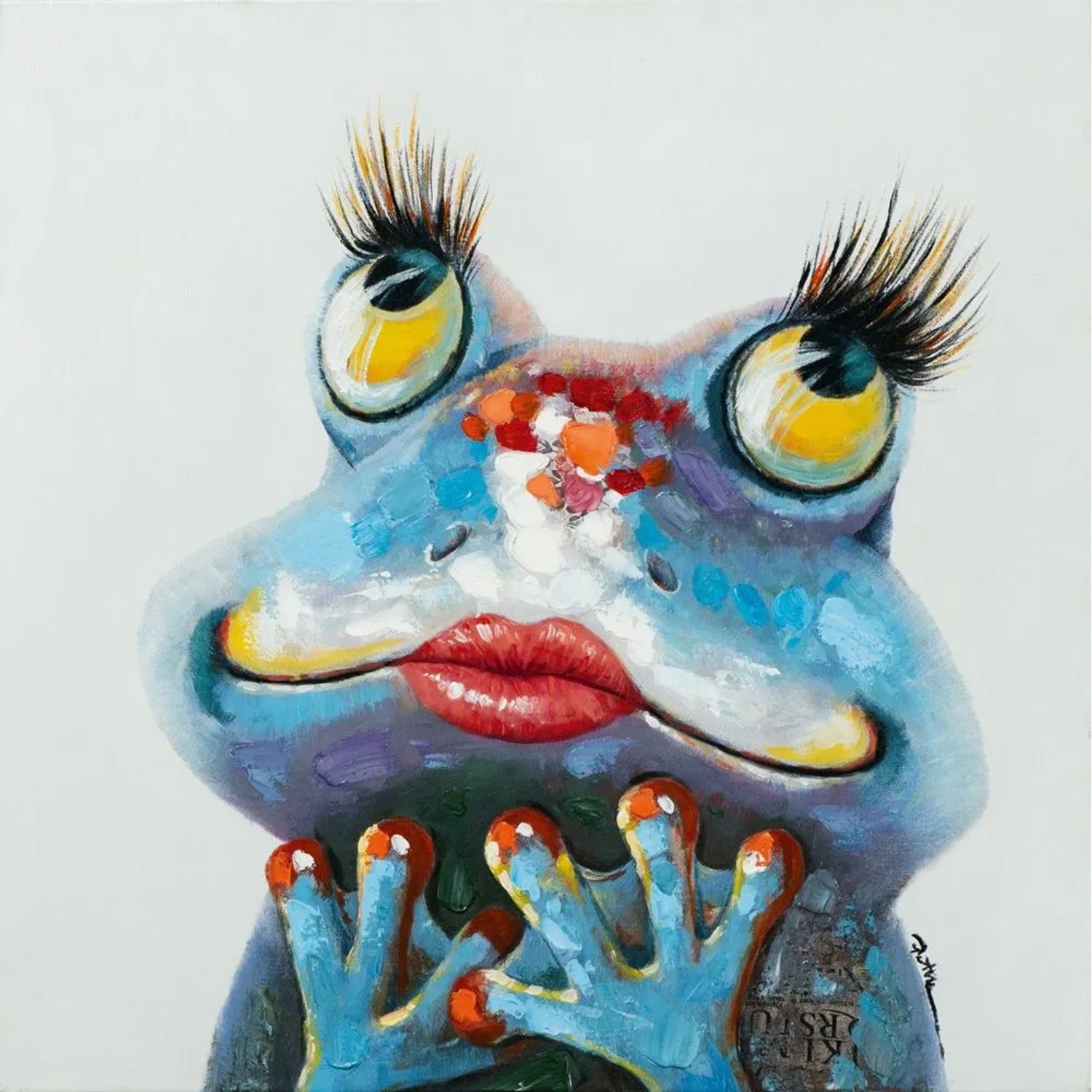 Art Universe Leinwandbild Verliebter Frosch 70 x 70 cm