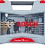 Bosch Premium Zubehör-Set, 76-teilig, im grauen Koffer. Bohrersets und Bits übersichtlich sortiert.
