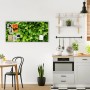 Banjado Magnettafel Efeu, 78x37cm, silberne Magnetwand mit Magneten als Wanddekoration.