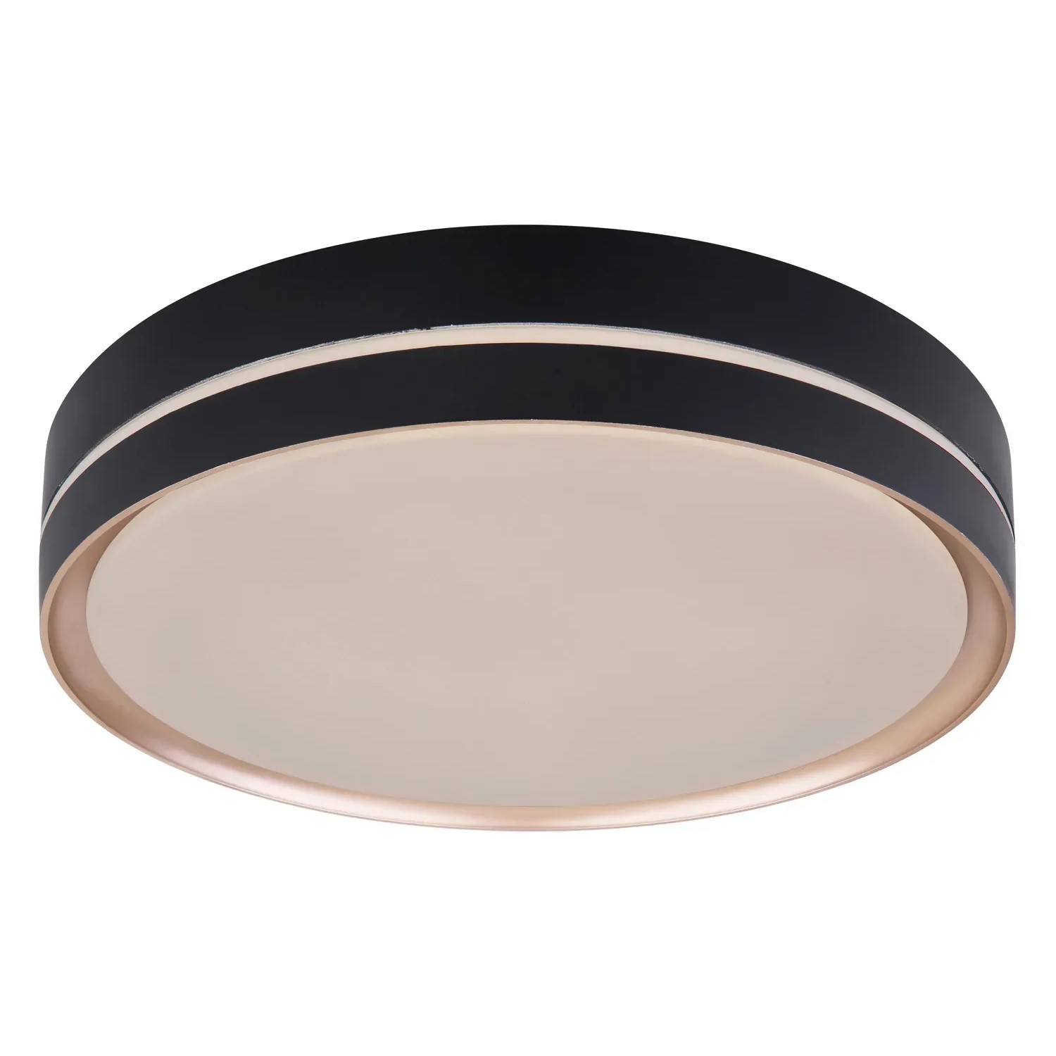 Schwarze LED-Deckenleuchte Manni, Ø 38,5 cm, dimmbar mit Fernbedienung.