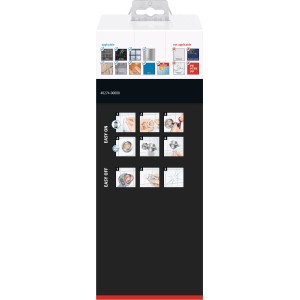 Verpackung der tesa® LOXX Toilettenbürstengarnitur mit Montageanleitung.