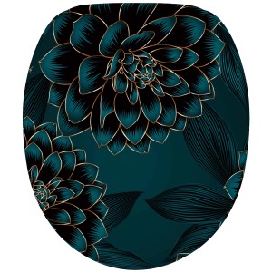 Sanilo WC-Sitz Dahlien Design mit Absenkautomatik aus Holz.