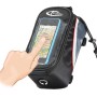 Tectake Fahrradtasche mit Touchscreen-Handyfach, schwarz, grau, rot. Textile Aufbewahrung.