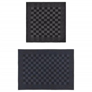 vidaXL 50-Tlg Handtuch-Set Schwarz und Grau Baumwolle 136287