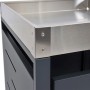 Detailansicht der PROREGAL Mülltonnenbox 2er mit Pflanzkasten aus Edelstahl und anthrazitfarbenem Gehäuse.