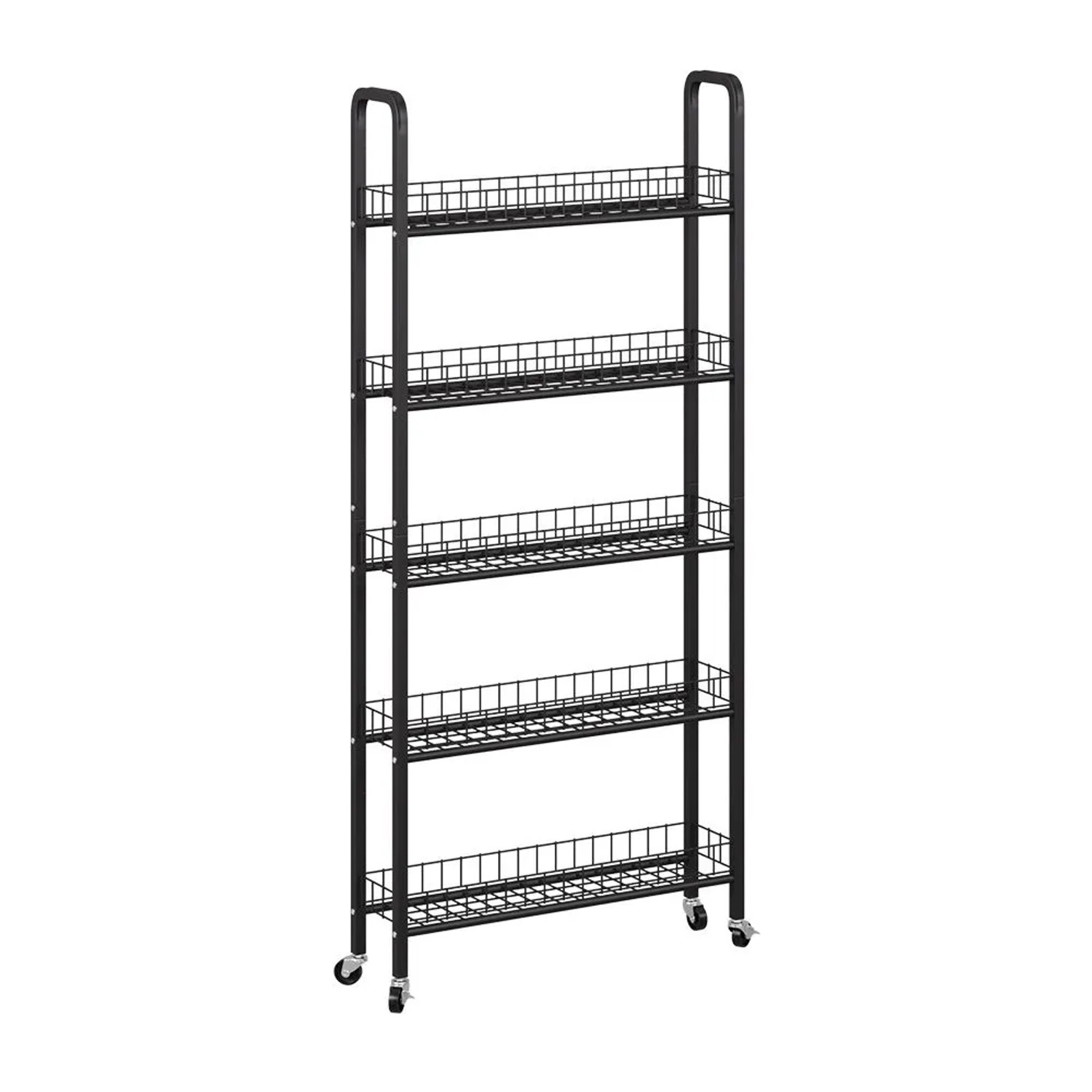 Vicco Rollregal Rolivo Schwarz 58 x 130 mit 5 Fächern Art Nr 58306
