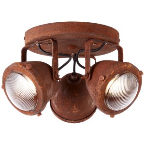 Brilliant LED-Spot Carmen 3er Rost: Deckenleuchte im Industrie-Look mit drei Strahlern.