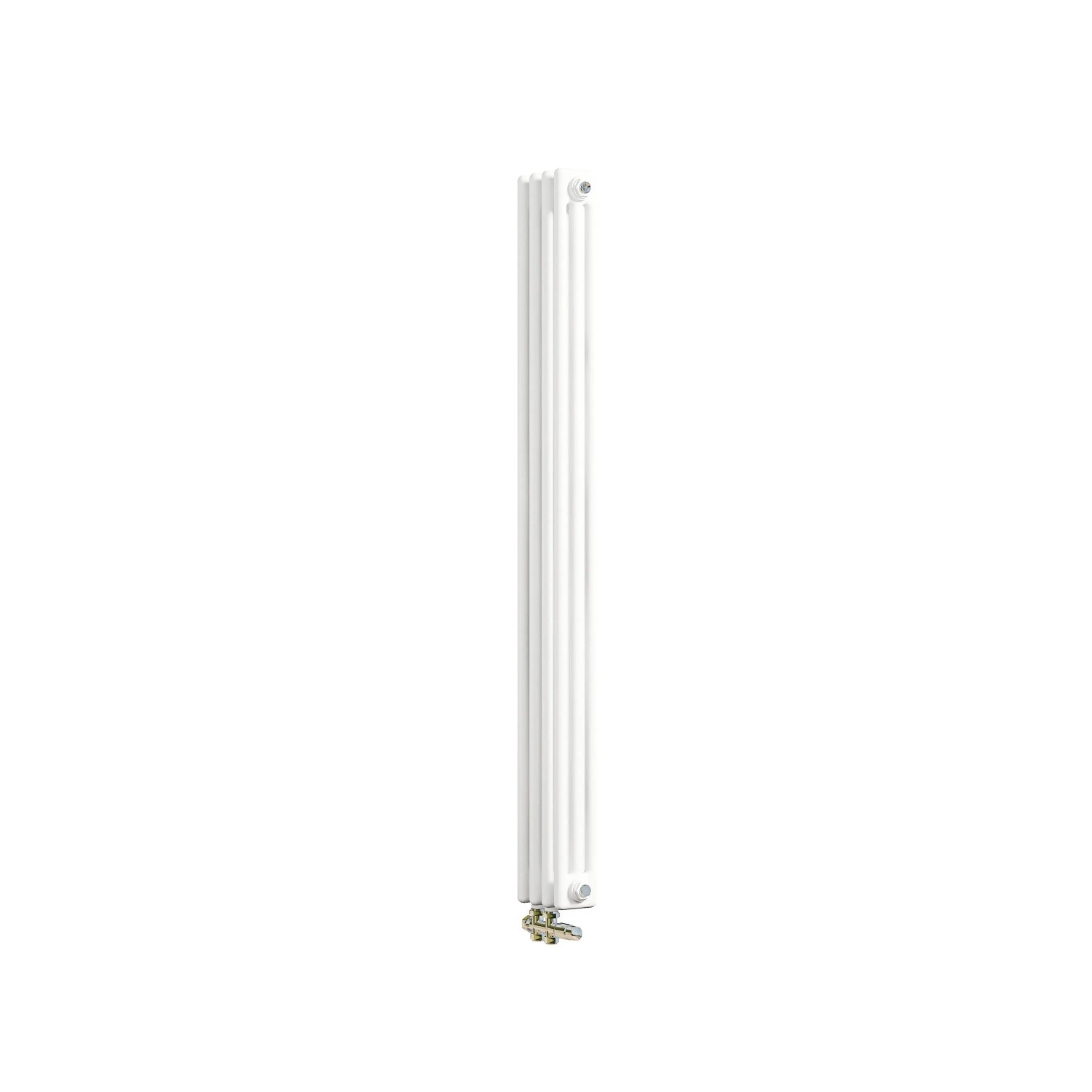 AICA Traditioneller Heizkörper 1500 x 200 mm Gusseisenstil 3 Spalten mit Seitenanschluss Weiß 692W