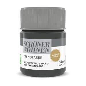 Schöner Wohnen Trendfarbe Luna, matte Wandfarbe im 50 ml-Tiegel.