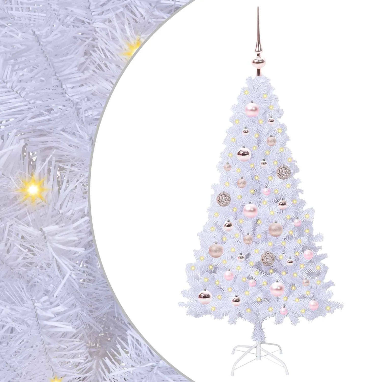 vidaXL Künstlicher Weihnachtsbaum Weiß 120 cm PVC und Stahl 3426751