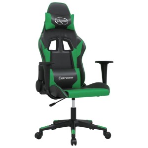 vidaXL Gaming-Stuhl mit Massagefunktion Schwarz und Grün Kunstleder 345448