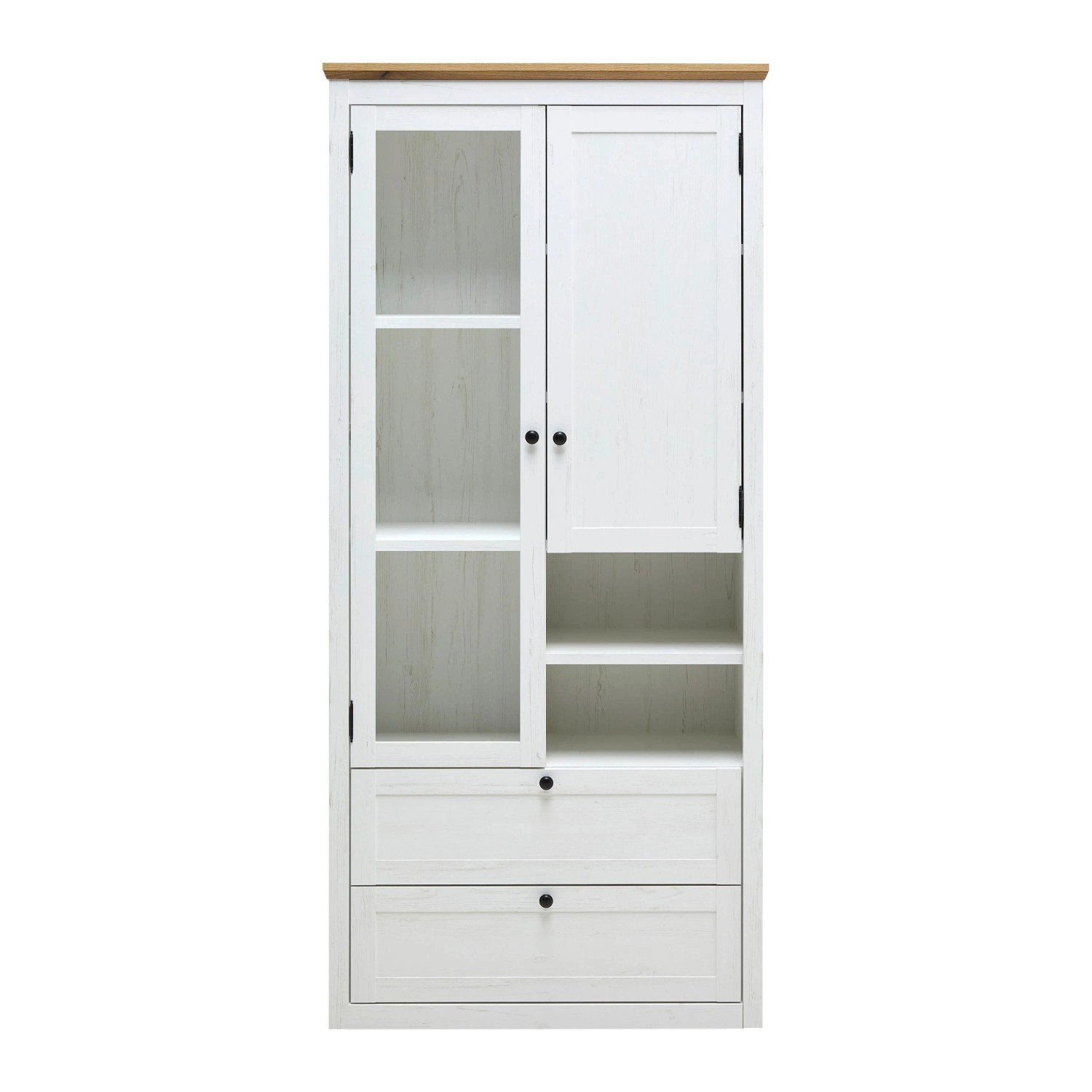 Mömax Vitrine Korsika Eichefarben/Weiß