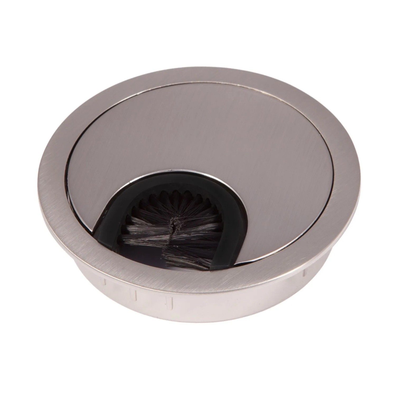 SOTECH Kabeldurchlass Metall Ø80 mm Edelstahloptik mit Bürstendichtung